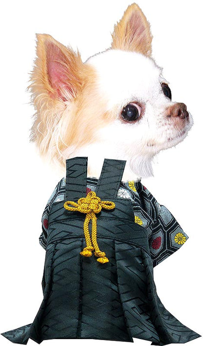 【犬 着物 犬の服】男振り袴(はかま)三光《名入れ可能》【男の子 ドッグウェア ペット 正月 七五三 ダックス トイプードル チワワ タムベディ かっこいい パグ 着せやすい】
