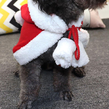 【犬服 犬 服 犬の服 秋服 冬服用】サンタケープ【クリスマス コスチューム マント ボンボンドッグ ペット ウェア ダックス トイプードル チワワ タムベディ 楽しい シーズー】[CN][GI]