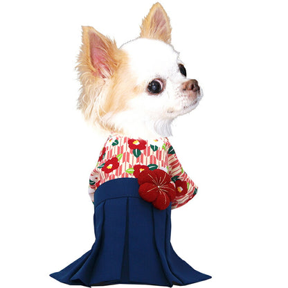 【犬服 犬 服 犬の服 秋服 冬服用】うららか袴 紗月(さつき)《名入れ可能》【着物 和装 お正月 初詣 年賀状 七五三 前開きドッグ ペット ウェア ダックス トイプードル チワワ タムベディ シーズー】[GI]