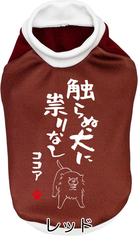 【犬服 犬 服 犬の服 名入れ 秋服 冬服用】愛犬のお名前入り 触らぬ犬に祟りなし【ドッグウェア ことわざ ダックス トイプードル チワワ タムベディおもしろい】(S/3/RI/H/)