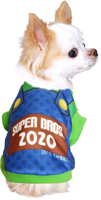 【犬服 犬 服 秋冬 犬の服 名入れ】愛犬のお名前入り スーパーブラザーズ 【ドッグウェア コスプレ ゲーム ハロウィン チワワ ダックス トイプードル おもしろい ポメラニアン タムベディ】(S/3/RI/H/)