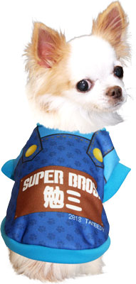 【犬服 犬 服 秋冬 犬の服 名入れ】愛犬のお名前入り スーパーブラザーズ 【ドッグウェア コスプレ ゲーム ハロウィン チワワ ダックス トイプードル おもしろい ポメラニアン タムベディ】(S/3/RI/H/)