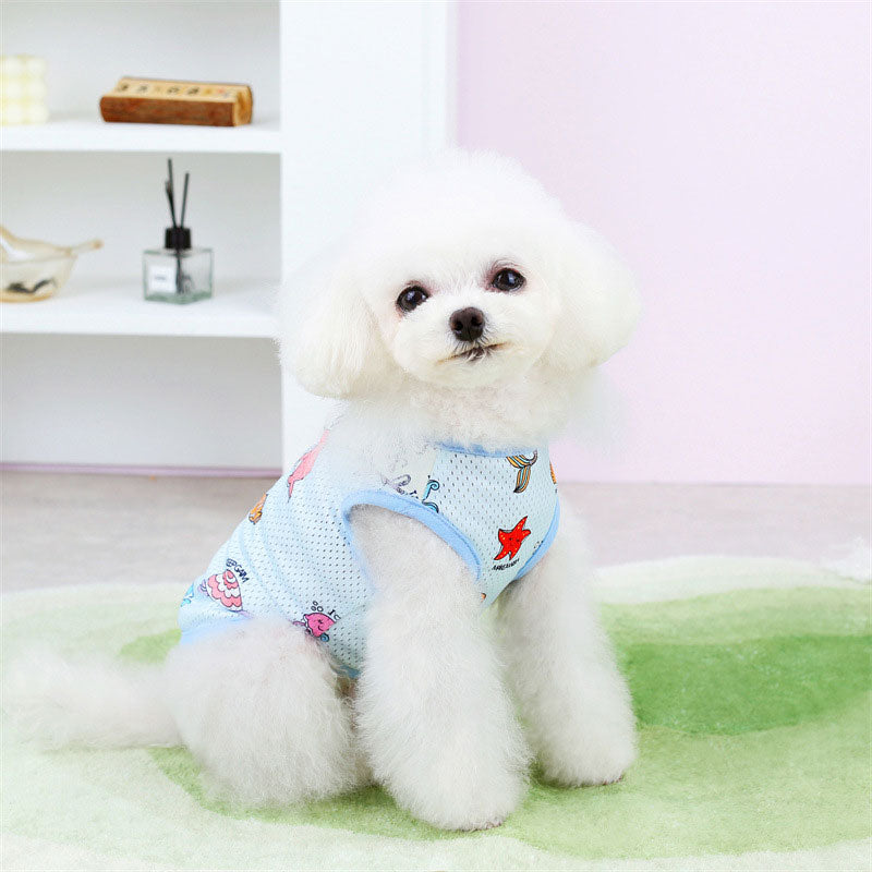 【犬服 犬 服 犬の服 春秋服 夏服用】シースカーフメッシュシャツ【マーメイド 冷房抜け毛対策 ドッグ ペット ウェア ダックス トイプードル チワワ タムベディ涼しい ヨーキー 】[CN][GI]