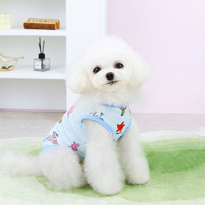 【犬服 犬 服 犬の服 春秋服 夏服用】シースカーフメッシュシャツ【マーメイド 冷房抜け毛対策 ドッグ ペット ウェア ダックス トイプードル チワワ タムベディ涼しい ヨーキー 】[CN][GI]