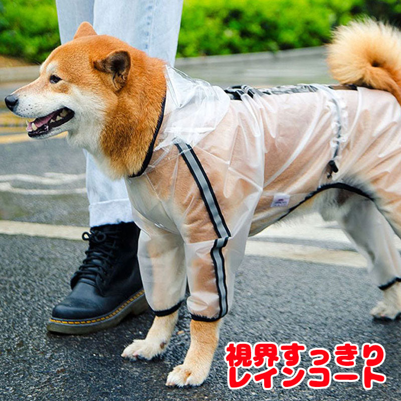 【犬服 犬 服 犬の服】シースルーレインコート【ドッグウェア 合羽 カッパ 雨具 梅雨 お散歩 チワワ ダックス トイプードル タムベディ おしゃれ】色移りがある場合がございます[CN][GI]