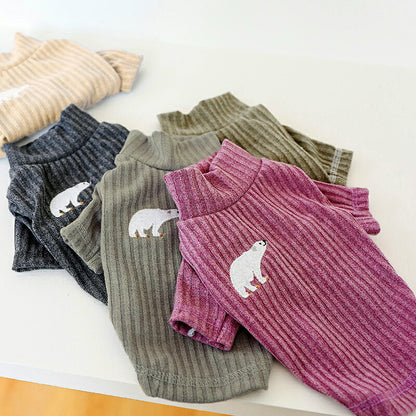 【犬服 犬 服 犬の服 秋服 冬服用】シロクマセーター【刺繍 ワンポイント 袖あり 柔らかいドッグ ペット ウェア ダックス トイプードル チワワ タムベディおしゃれ マルチーズ 】[CN]