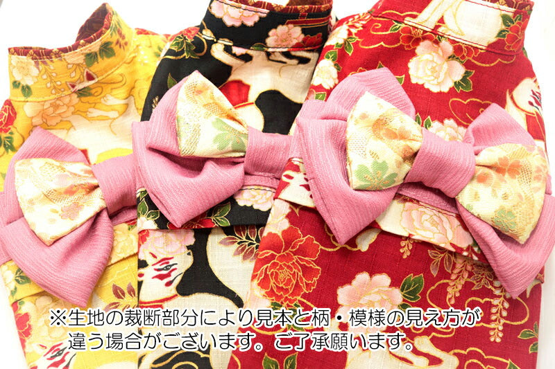【着物 犬 服 犬の服 秋服 冬服用】艶やか晴れ着 白妙(しろたえ)《名入れ可能》《コサージュ別売》【日本製 和柄 正月 年賀状 初詣 花柄 ドッグ ペット ウェア ダックス トイプードル チワワ タムベディ】
