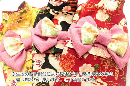 【着物 犬 服 犬の服 秋服 冬服用】艶やか晴れ着 白妙(しろたえ)《名入れ可能》《コサージュ別売》【日本製 和柄 正月 年賀状 初詣 花柄 ドッグ ペット ウェア ダックス トイプードル チワワ タムベディ】