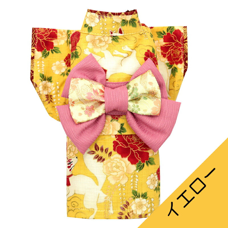 【着物 犬 服 犬の服 秋服 冬服用】艶やか晴れ着 白妙(しろたえ)《名入れ可能》《コサージュ別売》【日本製 和柄 正月 年賀状 初詣 花柄 ドッグ ペット ウェア ダックス トイプードル チワワ タムベディ】