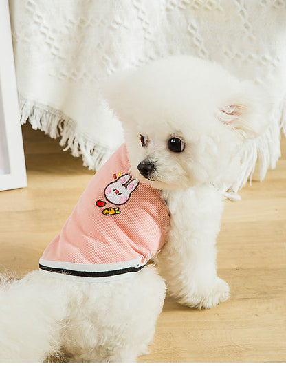 【犬 夏服 犬の服 春服用】刺繍がかわいいキャミソール【ドッグウェア ペット アウトレット ダックス トイプードル チワワ タムベディ キュート マルチーズ】[CN]