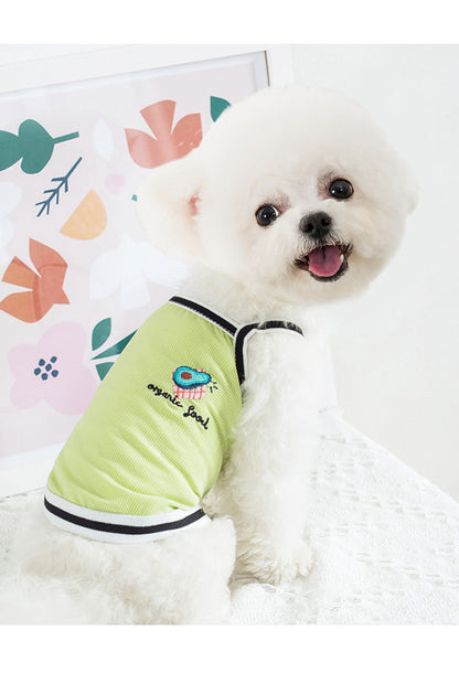 【犬 夏服 犬の服 春服用】刺繍がかわいいキャミソール【ドッグウェア ペット アウトレット ダックス トイプードル チワワ タムベディ キュート マルチーズ】[CN]