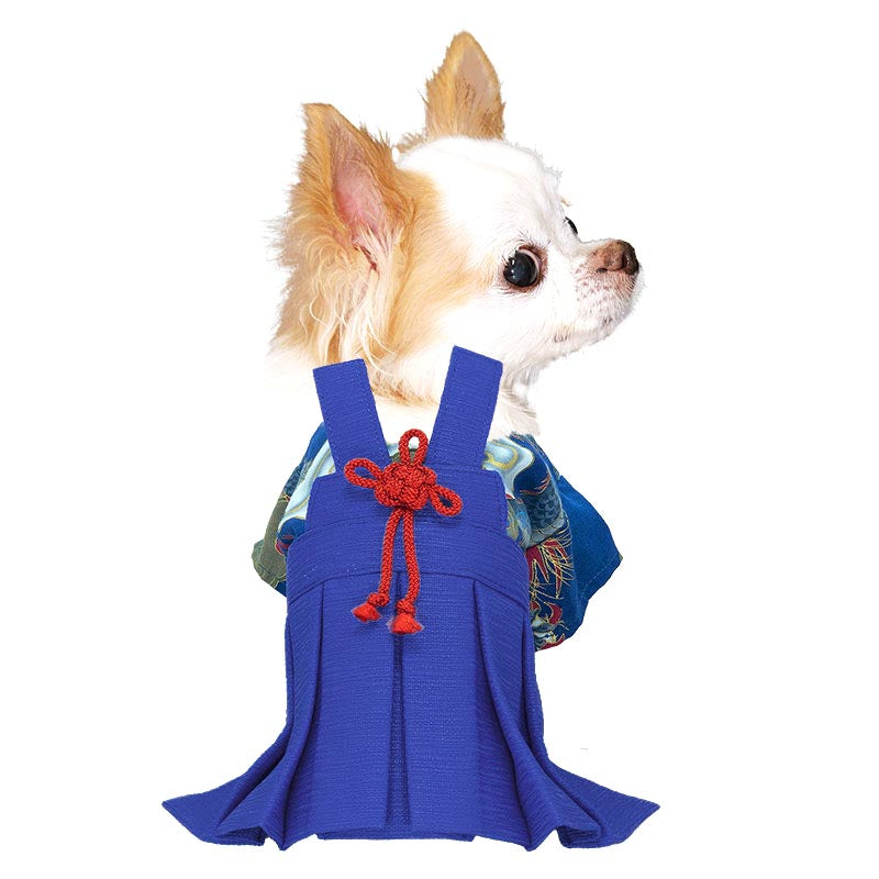 【犬服 犬 服 犬の服 秋服 冬服用 着物】男振り袴(はかま)紫明(しめい)《名入れ可能》【晴れ着 雲龍 和装 正月 初詣 和柄 男の子 ドッグ ペット ウェア ダックス トイプードル チワワ タムベディ男前】