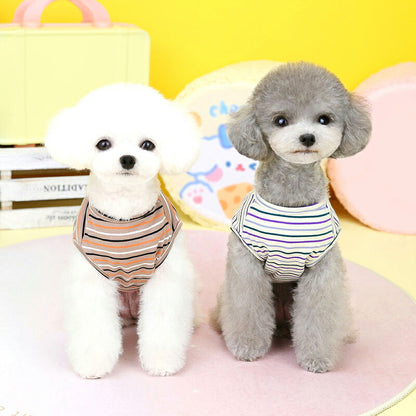 【犬服 犬 服 犬の服 春服 夏服用】《名入れ可能》スマイルマルチボーダー【ニコニコマーク しましま ドッグ ペット ウェア ダックス トイプードル チワワ タムベディ おしゃれ】[CN]
