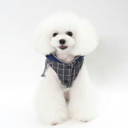【犬服 犬 服 犬の服 秋服 冬服用】スマイルスターチェックアウター【ドッグウェア 裏起毛 前開き ボタン ニコちゃん ペット ダックス トイプードル チワワ タムベディパピヨン】[CN][GI]