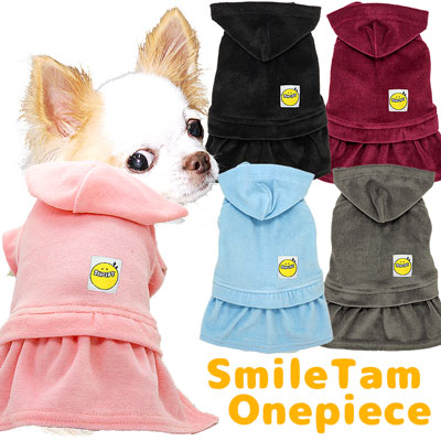 【犬服 犬 服 犬の服】スマイルタムベロアワンピース【ドッグウェア ペット ベロア クラウン 王冠 チワワ ダックス トイプードル おしゃれ マルチーズ タムベディ】[GI]