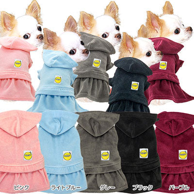 【犬服 犬 服 犬の服】スマイルタムベロアワンピース【ドッグウェア ペット ベロア クラウン 王冠 チワワ ダックス トイプードル おしゃれ マルチーズ タムベディ】[GI]
