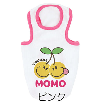 【犬服 犬 服 犬の服 名入れ 春 夏服用】愛犬のお名前入り 接触冷感素材クール スマイルツインズ タンクトップ 【ひんやり さくらんぼ ドッグウェア トイプードル チワワ タムベディ】(O/B/T/H/)