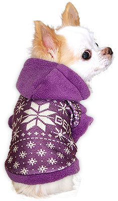 【犬服 犬 服 秋冬 犬の服】スノーフレーク フリースパーカー【ドッグウェア ぽかぽか 寒さ対策 雪の結晶 ノルディック トイプードル チワワ ダックス タムベディ おしゃれ ヨークシャー】[GI]