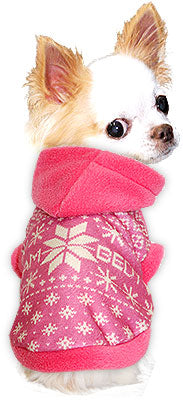 【犬服 犬 服 秋冬 犬の服】スノーフレーク フリースパーカー【ドッグウェア ぽかぽか 寒さ対策 雪の結晶 ノルディック トイプードル チワワ ダックス タムベディ おしゃれ ヨークシャー】[GI]