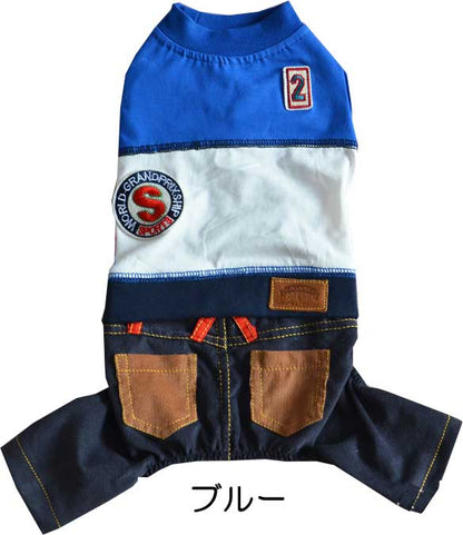 【犬服 犬 服 犬の服】スポーティボーイつなぎ【ドッグウェア ペット つなぎ アウトレット ダックス トイプードル チワワ 服 タムベディ かっこいい シーズー】[CN][GI]