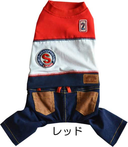 【犬服 犬 服 犬の服】スポーティボーイつなぎ【ドッグウェア ペット つなぎ アウトレット ダックス トイプードル チワワ 服 タムベディ かっこいい シーズー】[CN][GI]
