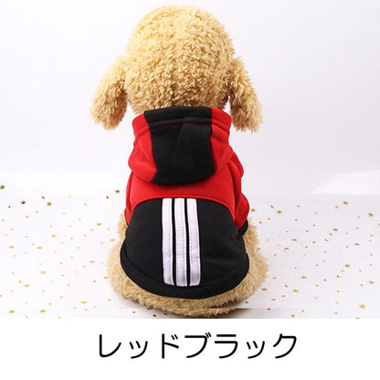 【犬服 犬 服 犬の服 秋服 冬服用】スポーティパーカー【ラインフード前開きボタンドッグ ペット ウェア アウトレット ダックス トイプードル チワワ タムベディかっこいい ポメラニアン】[CN][GI]