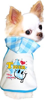 【犬 夏服 犬の服 名入れ 春服用】ひんやり 接触冷感素材 クール 愛犬のお名前入り スタースマイル パーカー【ドッグウェア ペット トイプードル チワワ ダックス タムベディ】(O/B/T/H/)