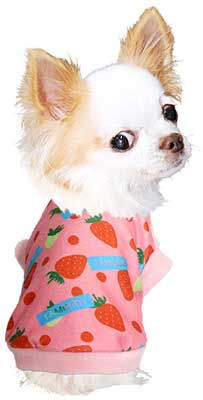 【犬服 犬 服 犬の服】ストロベリー フリース 【ドッグウェア ぽかぽか 寒さ対策 イチゴ 果物 トイプードル チワワ ダックス タムベディ キュート パグ】[GI]