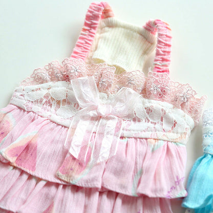 【犬服 犬 服 夏 犬の服 春服用】3段フリルのスイカキャミワンピース【ドッグウェア レース パステル リボン ペット ダックス トイプードル チワワ タムベディかわいい ポメラニアン】[CN]