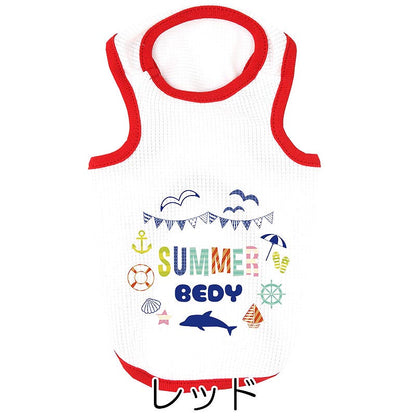 【犬服 犬 服 犬の服 名入れ 春服 夏服用】愛犬のお名前入り 接触冷感素材クール サマーサークル タンクトップ【ひんやり ドッグ ペット ウェア トイプードル チワワ タムベディ】(O/B/T/H/)