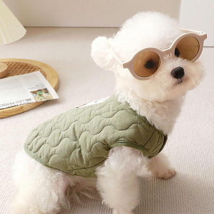 【犬服 犬 服 犬の服 秋服 冬服用】サニーデーアウター【ボア キルティング ナチュラル 前開きボタンドッグ ペット ウェア ダックス トイプードル チワワ タムベディ オシャレ ポメラニアン 】[CN][GI]