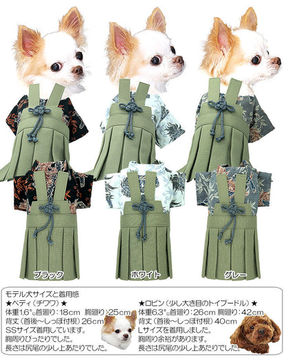 【犬 着物 犬の服】男振り袴(はかま)朱雀《名入れ可能》【男の子 ドッグウェア ペット 正月 七五三 ダックス トイプードル チワワ タムベディ かっこいい パグ 着せやすい】[GI]