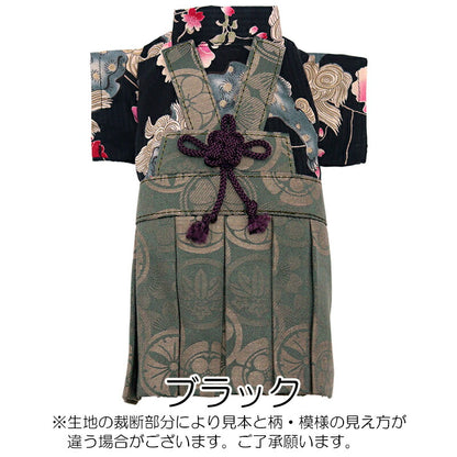 【犬服 犬 服 犬の服 秋服 冬服用】男振り袴 男振り袴 涼城(すずしろ)《名入れ可能》【着物 和装 お正月 初詣 年賀状 七五三 前開きドッグ ペット ウェア ダックス トイプードル チワワ タムベディかっこいいい パグ】