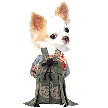 【犬服 犬 服 犬の服 秋服 冬服用】男振り袴 男振り袴 涼城(すずしろ)《名入れ可能》【着物 和装 お正月 初詣 年賀状 七五三 前開きドッグ ペット ウェア ダックス トイプードル チワワ タムベディかっこいいい パグ】