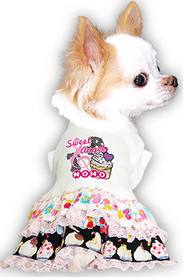 【犬服 犬 服 犬の服 名入れ】愛犬のお名前入り スイートエンジェルワンピース【ドッグウェア ペット フリル 女の子 トイプードル チワワ ダックス かわいい ポメラニアン タムベディ】(H/)