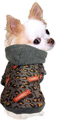 【犬服 犬 服 犬の服】タムレオパード フリース パーカー 【ドッグウェア ぽかぽか 寒さ対策 アニマル柄 トイプードル チワワ ダックス タムベディ かっこいい パピヨン】[GI]