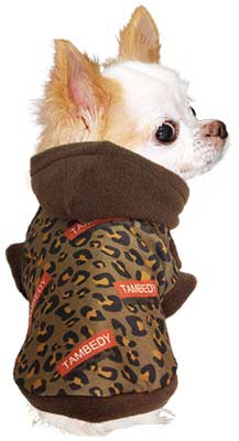 【犬服 犬 服 犬の服】タムレオパード フリース パーカー 【ドッグウェア ぽかぽか 寒さ対策 アニマル柄 トイプードル チワワ ダックス タムベディ かっこいい パピヨン】[GI]