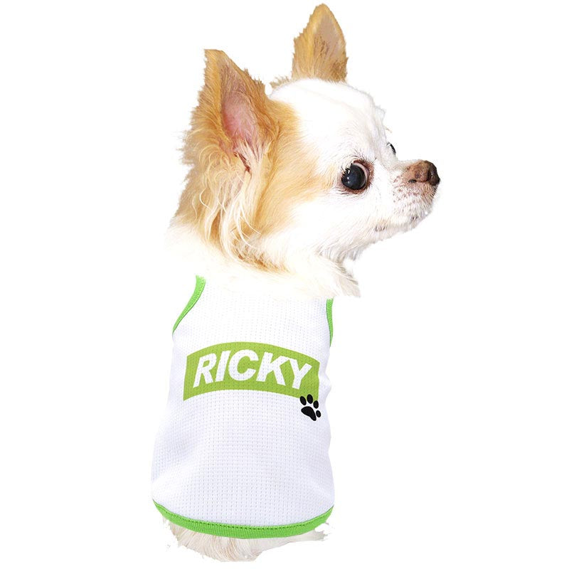【犬服 犬 服 犬の服 名入れ 春夏服用】愛犬のお名前入り タンクビッグスクエア 接触冷感素材クール メッシュ【人気商品 ドッグ ペット ウェア ダックス トイプードル チワワ タムベディ】(O/B/T/H/)