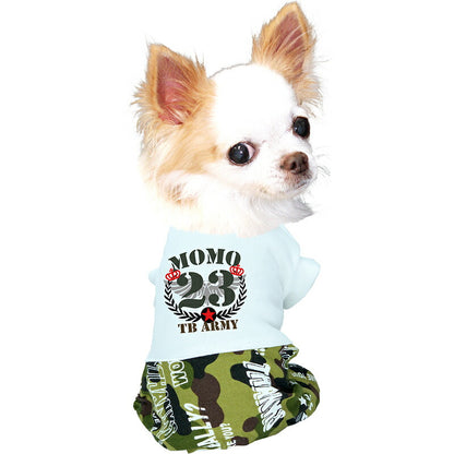 【犬服 犬 服 犬の服 名入れ】愛犬のお名前入り TBアーミー つなぎ【ドッグウェア かっこいい 迷彩 カモフラ チワワ ダックス トイプードル かっこいい シーズー タムベディ】(H/)