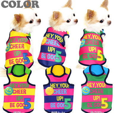 【犬服 犬 服 犬の服】TBカラフル5 タンクトップ(3D)【ドッグウェア ボーダー トイプードル チワワ ダックス かわいい 柴犬 タムベディ】