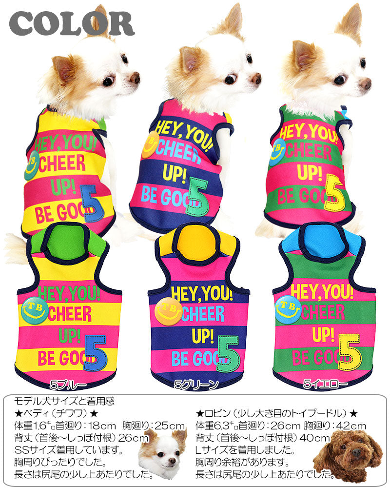 【犬服 犬 服 犬の服】TBカラフル5 タンクトップ(3D)【ドッグウェア ボーダー トイプードル チワワ ダックス かわいい 柴犬 タムベディ】