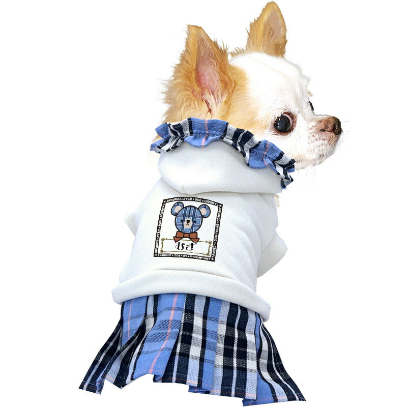【犬服 犬 服 犬の服 名入れ 春服用】愛犬のお名前入り TBカンパニー ワンピース【くま ベア チェック フリル ドッグ ペット ウェア ダックス トイプードル チワワ タムベディかわいい ポメラニアン】