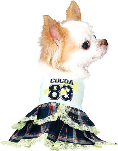 【犬服 犬 服 犬の服 ドッグウェア 名入れ】愛犬のお名前入りTDW83ワンピース【チェック 背番号 チワワ ダックス トイプードル かわいい ヨークシャーテリア タムベディ】(H/)