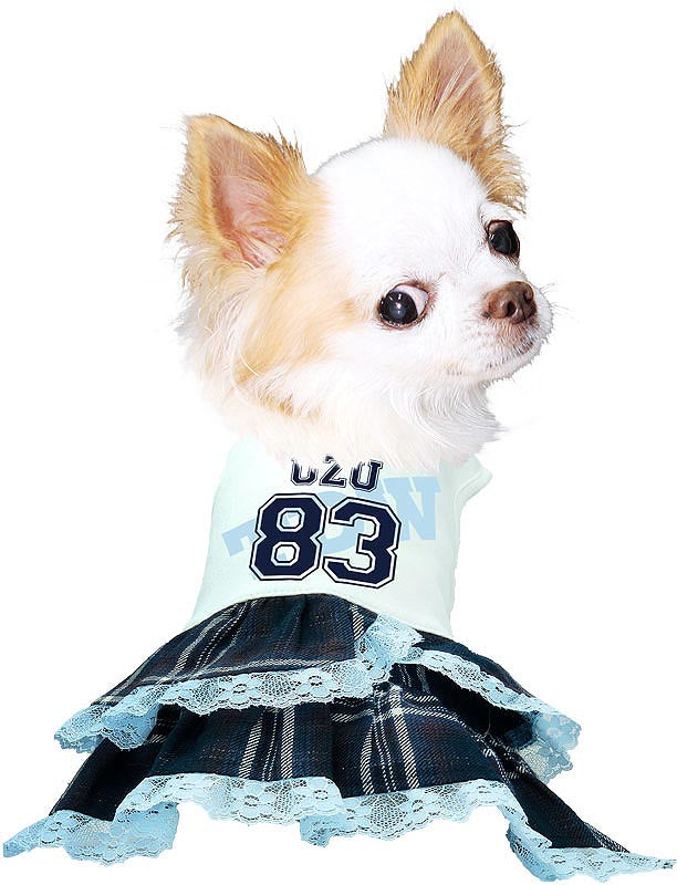 【犬服 犬 服 犬の服 ドッグウェア 名入れ】愛犬のお名前入りTDW83ワンピース【チェック 背番号 チワワ ダックス トイプードル かわいい ヨークシャーテリア タムベディ】(H/)