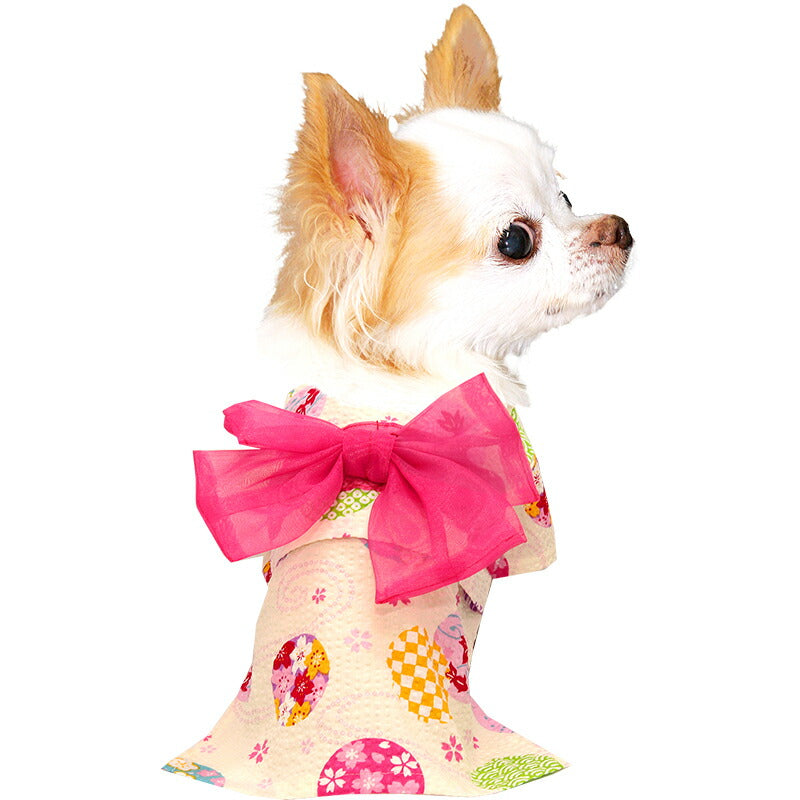 【犬服 犬 服 犬の服　春服 夏服用】手鞠きんぎょ浴衣 ゆかた 《名入れ可能》《コサージュ別売》【日本製 祭り 和柄 花火大会 インスタ映え 七五三 金魚 ドッグ ペット ウェア ダックス トイプードル チワワ タムベディ かわいい】