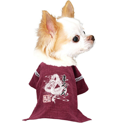 【犬服 犬 服 犬の服 名入れ 春服 夏服用】愛犬のお名前入り 天翔龍甚平【和柄 ドラゴン 渋い 大人っぽい ドッグ ペット ウェア ダックス トイプードル チワワ タムベディオシャレ 豆柴 】