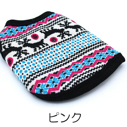 【犬服 犬 服 犬の服 秋服 冬服用】トナカイノルディックシャツ【裏起毛 フワフワ 寒さ対策 幾何学模様 ドッグ ペット ウェア ダックス トイプードル チワワ タムベディおしゃれ パグ】[GI][CN]