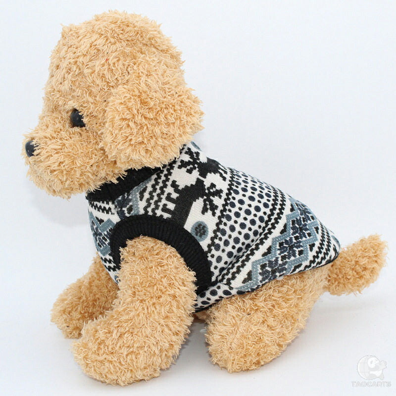 【犬服 犬 服 犬の服 秋服 冬服用】トナカイノルディックシャツ【裏起毛 フワフワ 寒さ対策 幾何学模様 ドッグ ペット ウェア ダックス トイプードル チワワ タムベディおしゃれ パグ】[GI][CN]