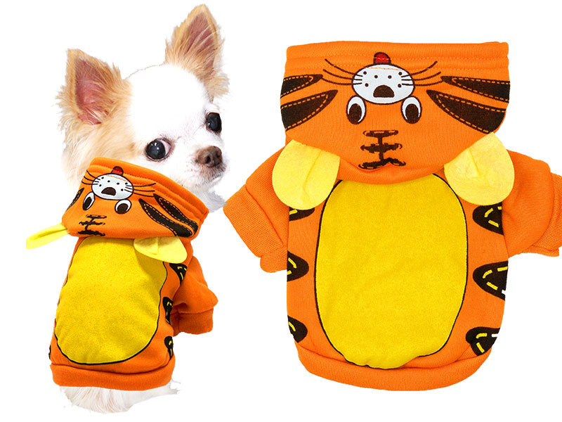 【犬服 犬 服 犬の服 ドッグウェア】トラくんパーカー【202109】【ペット アウトレット ダックス トイプードル チワワ 服 タムベディ かわいい パピヨン 虎】[CN][GI]