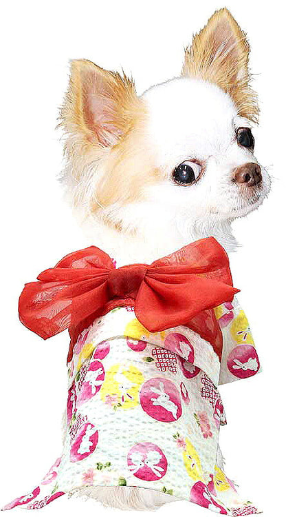 【犬服 犬 服 犬の服】《名入れ可能》《コサージュ別売》月うさぎ ゆかた(浴衣)【ドッグウェア 春服 夏服用 ペット 和柄 お祭り チワワ ダックス トイプードル タムベディ かわいい パピヨン タムベディ】【202106】[GI]